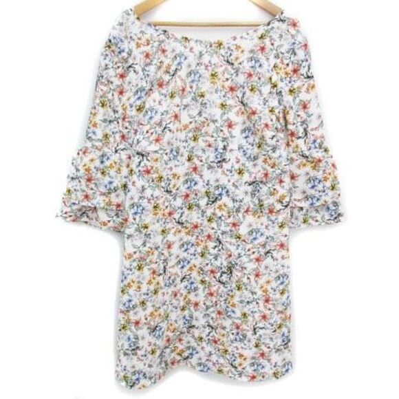 ✨Zara LADIES BELL SLEEVE FLORAL PRINT MINI SZ LARGE DRESS✨ - Picture 5 of 10